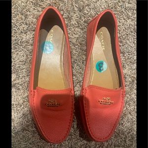 New coral (pinkish reddish) flats/loafers size 8 by Coach